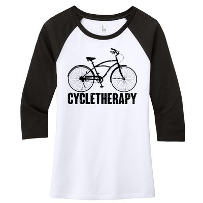 Cycletherapy Bicycle Fan Women's Tri-Blend 3/4-Sleeve Raglan Shirt