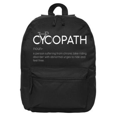 Cycopath Definition Biking Bike Cycling  16 in Basic Backpack