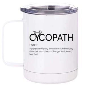 Cycopath Definition Biking Bike Cycling  12 oz Stainless Steel Tumbler Cup