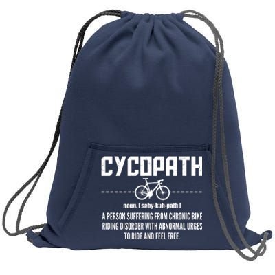 Cycopath Definition Biking Cycling Sweatshirt Cinch Pack Bag