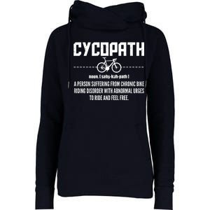 Cycopath Definition Biking Cycling Womens Funnel Neck Pullover Hood