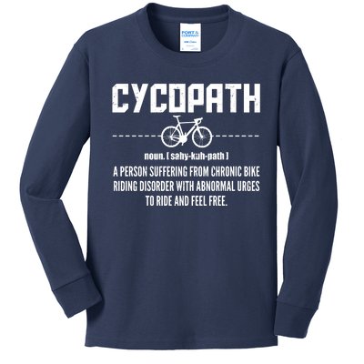 Cycopath Definition Biking Cycling Kids Long Sleeve Shirt