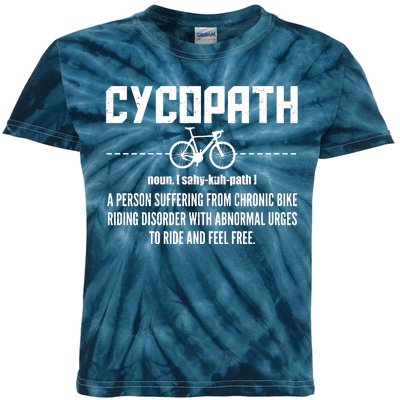 Cycopath Definition Biking Cycling Kids Tie-Dye T-Shirt