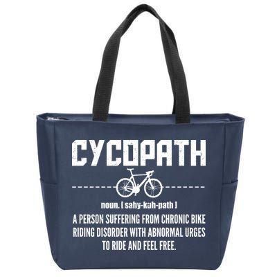 Cycopath Definition Biking Cycling Zip Tote Bag