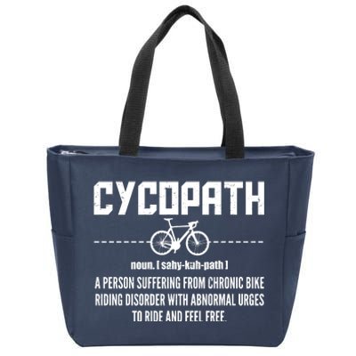 Cycopath Definition Biking Cycling Zip Tote Bag