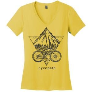 Cycopath Funny Cycling  Women's V-Neck T-Shirt