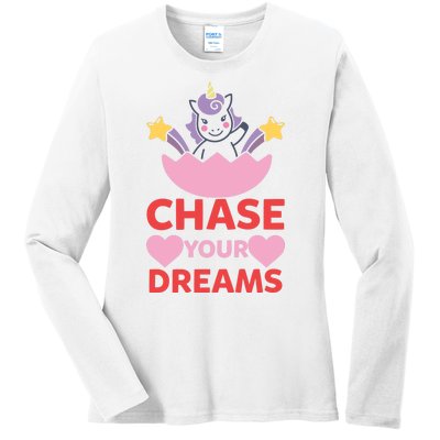 Chase Your Dreams Ladies Long Sleeve Shirt