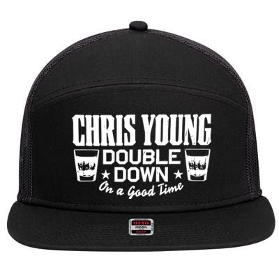 Chris Young Double Down On A Good Time 7 Panel Mesh Trucker Snapback Hat