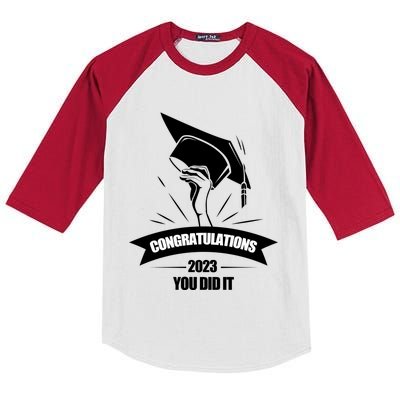 Congratulations You Did It Proud Parents Graduation Family Gift Kids Colorblock Raglan Jersey