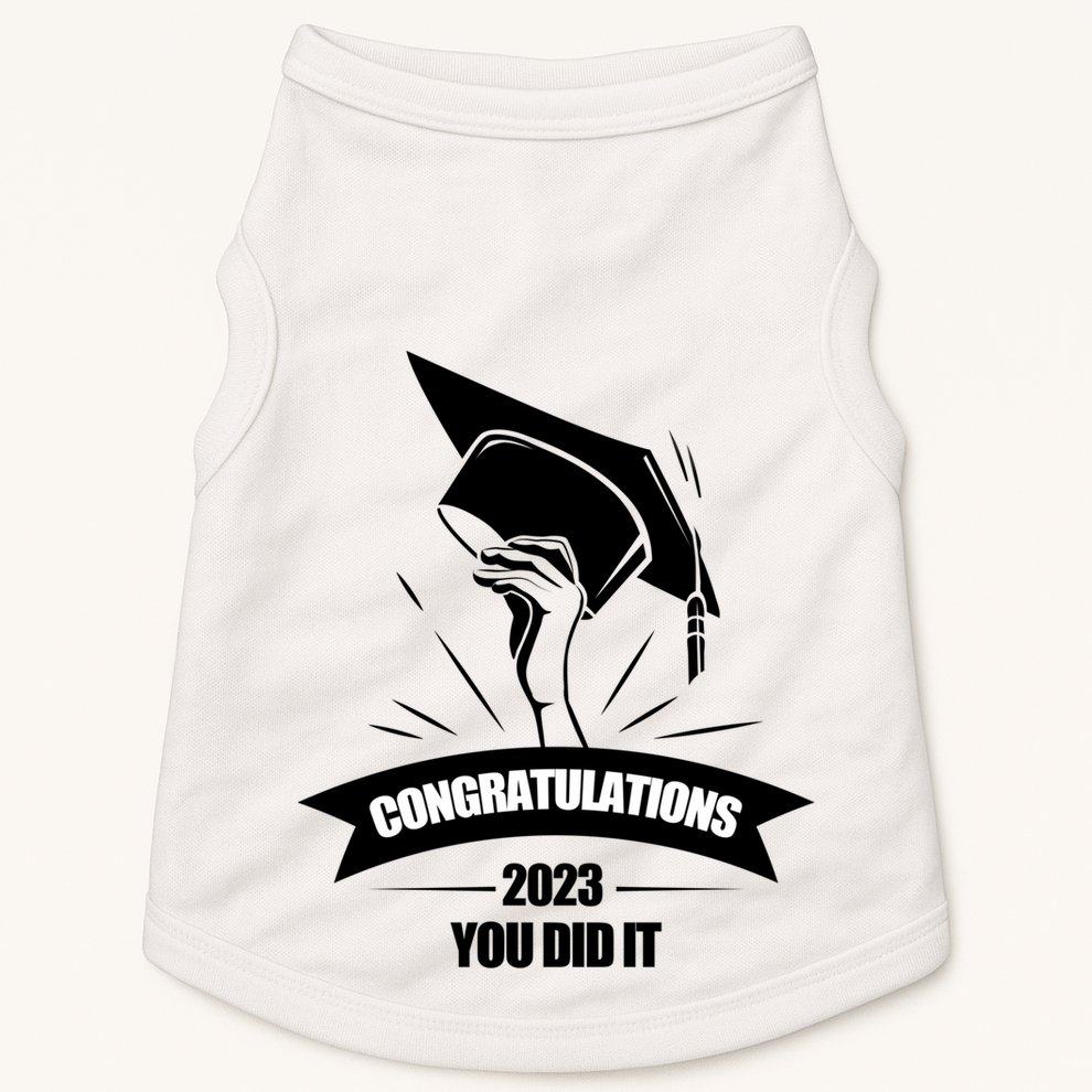 Congratulations You Did It Proud Parents Graduation Family Gift Doggie Tank