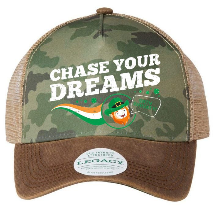 Chase Your Dreams With Whisky Leprechaun Legacy Tie Dye Trucker Hat