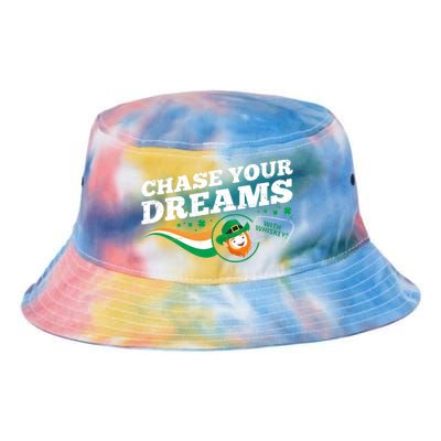 Chase Your Dreams With Whisky Leprechaun Tie Dye Newport Bucket Hat