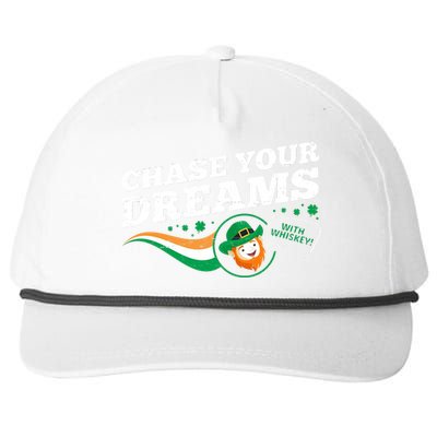 Chase Your Dreams With Whisky Leprechaun Snapback Five-Panel Rope Hat