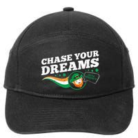 Chase Your Dreams With Whisky Leprechaun 7-Panel Snapback Hat