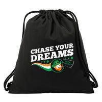 Chase Your Dreams With Whisky Leprechaun Drawstring Bag