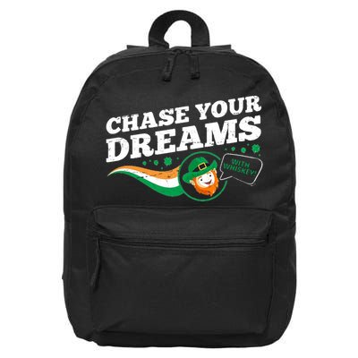 Chase Your Dreams With Whisky Leprechaun 16 in Basic Backpack