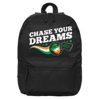 Chase Your Dreams With Whisky Leprechaun 16 in Basic Backpack