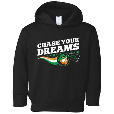 Chase Your Dreams With Whisky Leprechaun Toddler Hoodie