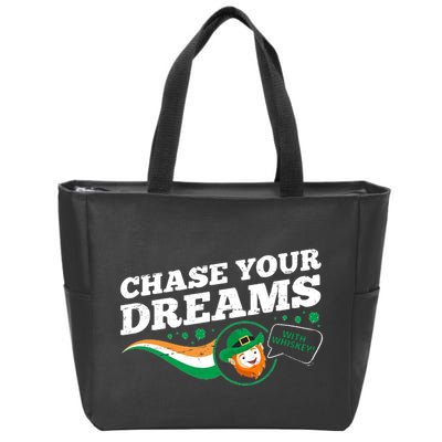 Chase Your Dreams With Whisky Leprechaun Zip Tote Bag