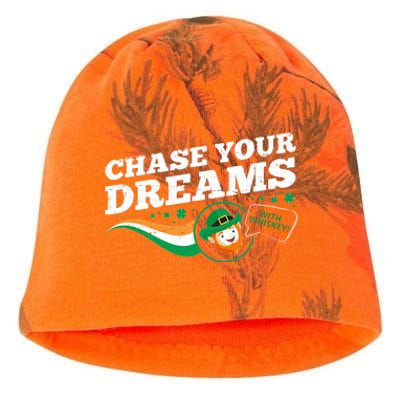 Chase Your Dreams With Whisky Leprechaun Kati - Camo Knit Beanie