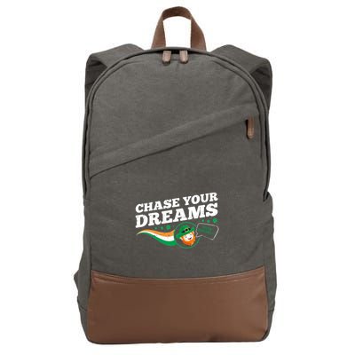 Chase Your Dreams With Whisky Leprechaun Cotton Canvas Backpack