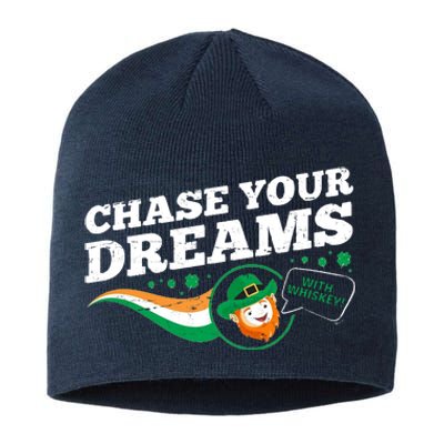 Chase Your Dreams With Whisky Leprechaun Sustainable Beanie