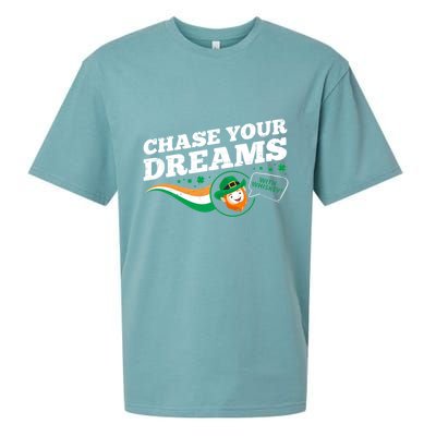 Chase Your Dreams With Whisky Leprechaun Sueded Cloud Jersey T-Shirt