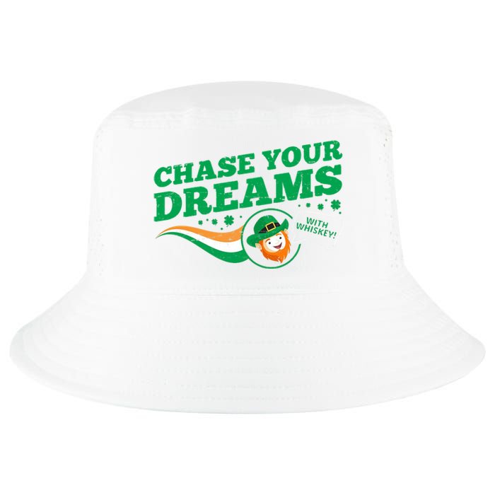 Chase Your Dreams With Whisky Leprechaun Cool Comfort Performance Bucket Hat