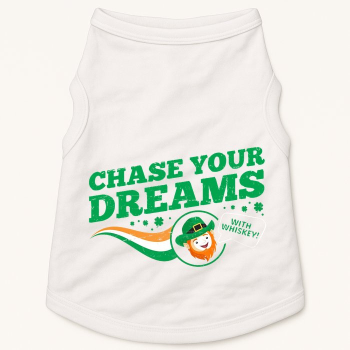 Chase Your Dreams With Whisky Leprechaun Doggie Tank