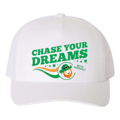 Chase Your Dreams With Whisky Leprechaun Yupoong Adult 5-Panel Trucker Hat