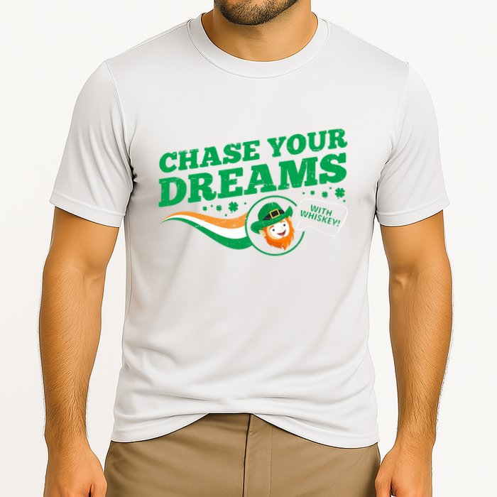 Chase Your Dreams With Whisky Leprechaun Performance Shirt
