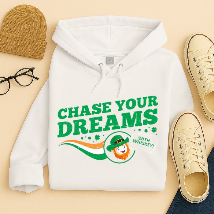 Chase Your Dreams With Whisky Leprechaun Hoodie