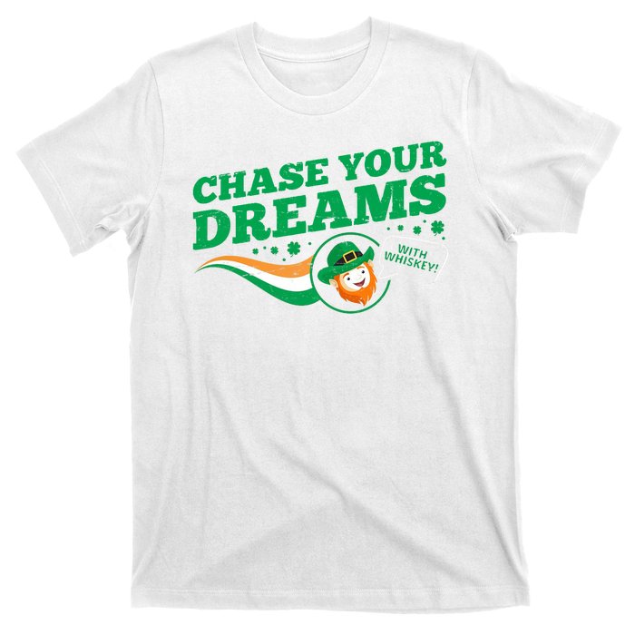 Chase Your Dreams With Whisky Leprechaun T-Shirt