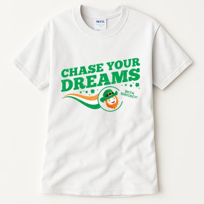 Chase Your Dreams With Whisky Leprechaun Tall T-Shirt