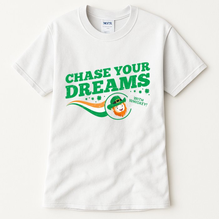Chase Your Dreams With Whisky Leprechaun Tall T-Shirt