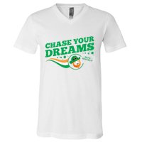 Chase Your Dreams With Whisky Leprechaun V-Neck T-Shirt