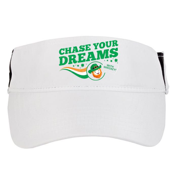 Chase Your Dreams With Whisky Leprechaun Adult Drive Performance Visor