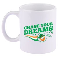 Chase Your Dreams With Whisky Leprechaun 11oz C Handle Ceramic Mug