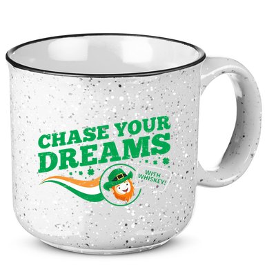 Chase Your Dreams With Whisky Leprechaun 15oz Campfire Ceramic Mug