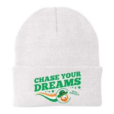 Chase Your Dreams With Whisky Leprechaun Knit Cap Winter Beanie