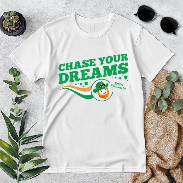 Chase Your Dreams With Whisky Leprechaun Premium T-Shirt
