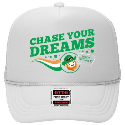 Chase Your Dreams With Whisky Leprechaun Trucker Hat