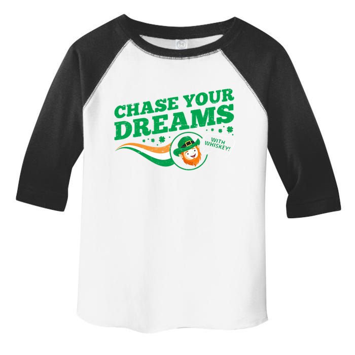 Chase Your Dreams With Whisky Leprechaun Toddler Fine Jersey T-Shirt