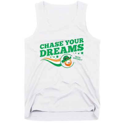 Chase Your Dreams With Whisky Leprechaun Tank Top