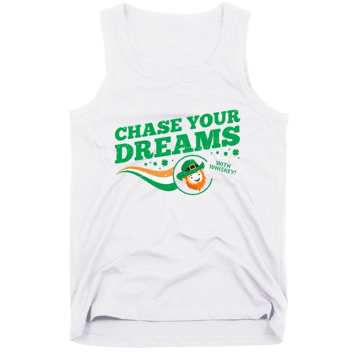 Chase Your Dreams With Whisky Leprechaun Tank Top
