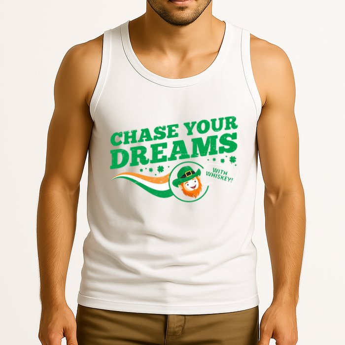Chase Your Dreams With Whisky Leprechaun Tank Top
