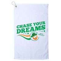 Chase Your Dreams With Whisky Leprechaun Golf Towel