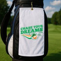 Chase Your Dreams With Whisky Leprechaun Golf Towel
