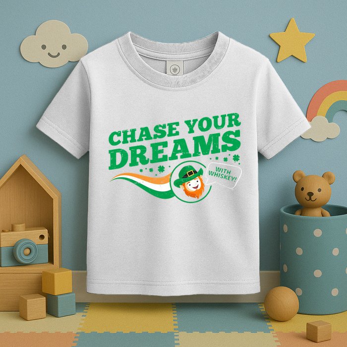 Chase Your Dreams With Whisky Leprechaun Toddler T-Shirt
