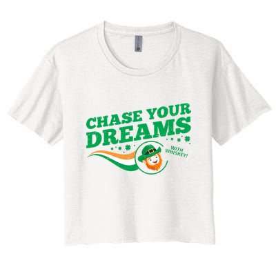 Chase Your Dreams With Whisky Leprechaun Crop Top